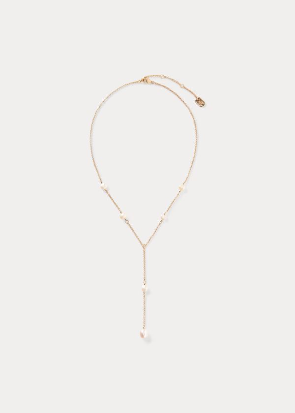 Colar Ralph Lauren Drop-Chain Pearl Mulher 21936-NWSL